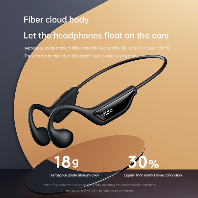 Dido W11S Bone Conduction Waterproof Wireless Bluetooth Sports Earphone(Black) - Sport Earphone by PMC TechLife | Online Shopping South Africa | PMC TechLife