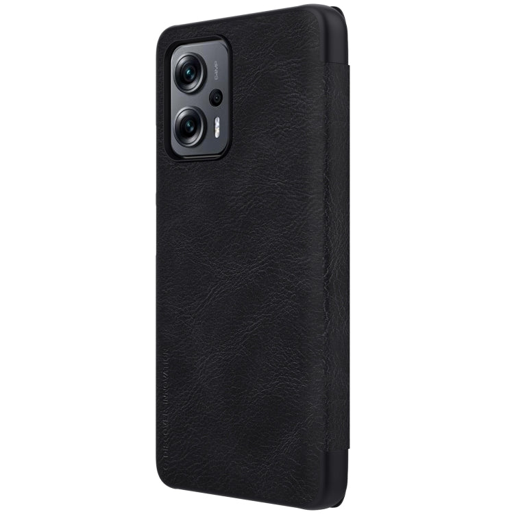 For Xiaomi Redmi Note 11T Pro/11T Pro+ 5G/Poco X4 GT 5G NILLKIN QIN Series Crazy Horse Texture Leather Phone Case(Black) - Xiaomi Cases by NILLKIN | Online Shopping South Africa | PMC TechLife | Buy Now Pay Later Mobicred