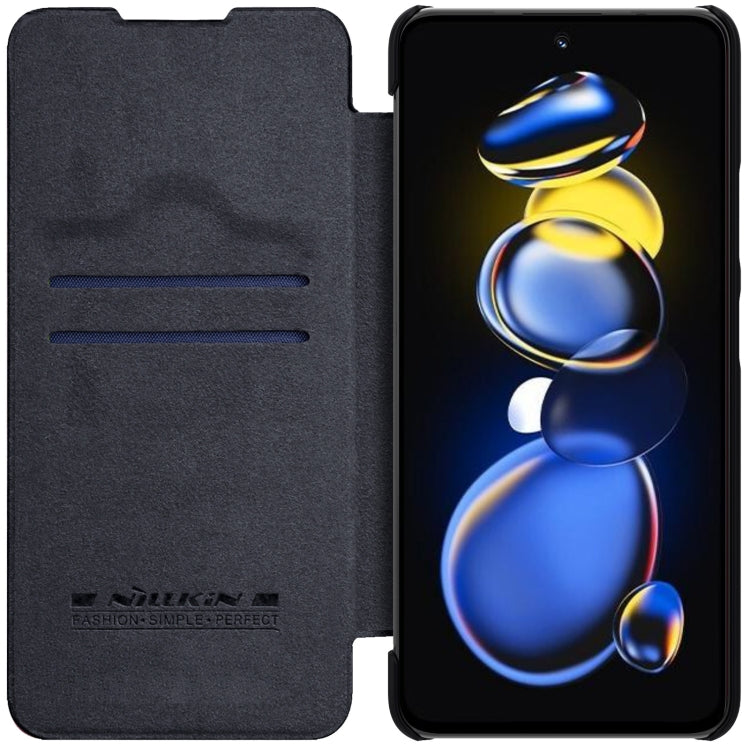 For Xiaomi Redmi Note 11T Pro/11T Pro+ 5G/Poco X4 GT 5G NILLKIN QIN Series Crazy Horse Texture Leather Phone Case(Black) - Xiaomi Cases by NILLKIN | Online Shopping South Africa | PMC TechLife | Buy Now Pay Later Mobicred