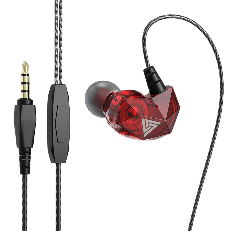 QKZ AK2 Sports In-ear Wired HiFi Sound Heavy Bass 3.5mm Earphone with Mic(Red) - In Ear Wired Earphone by QKZ | Online Shopping South Africa | PMC TechLife | Buy Now Pay Later Mobicred