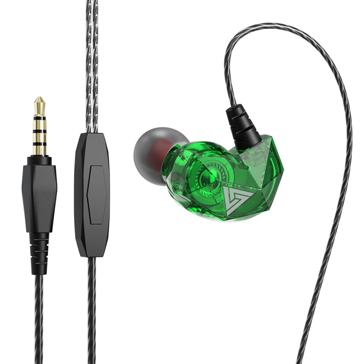QKZ AK2 Sports In-ear Wired HiFi Sound Heavy Bass 3.5mm Earphone with Mic(Green) - free shipping - PMC TechLife - Order now!