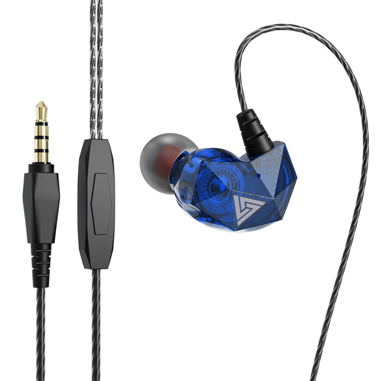 QKZ AK2 Sports In-ear Wired HiFi Sound Heavy Bass 3.5mm Earphone with Mic(Blue) - In Ear Wired Earphone by QKZ | Online Shopping South Africa | PMC TechLife | Buy Now Pay Later Mobicred