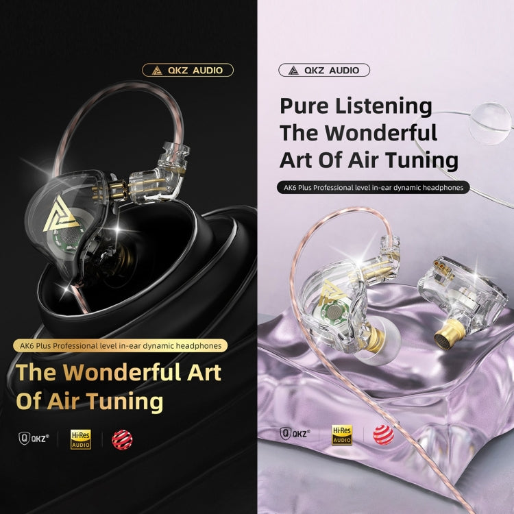 QKZ AK6 PLUS HiFi Bass Detachable Audio Cable Dynamic Heavy Bass Wired Earphone, Style:with Mic(Black) - free shipping - PMC TechLife - Order now!