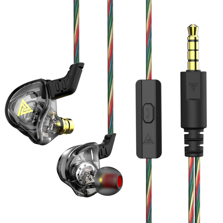 QKZ DMX Sports In-ear HIFI 3.5mm Wired Control Earphone with Mic(Transparent Black) - In Ear Wired Earphone by QKZ | Online Shopping South Africa | PMC TechLife