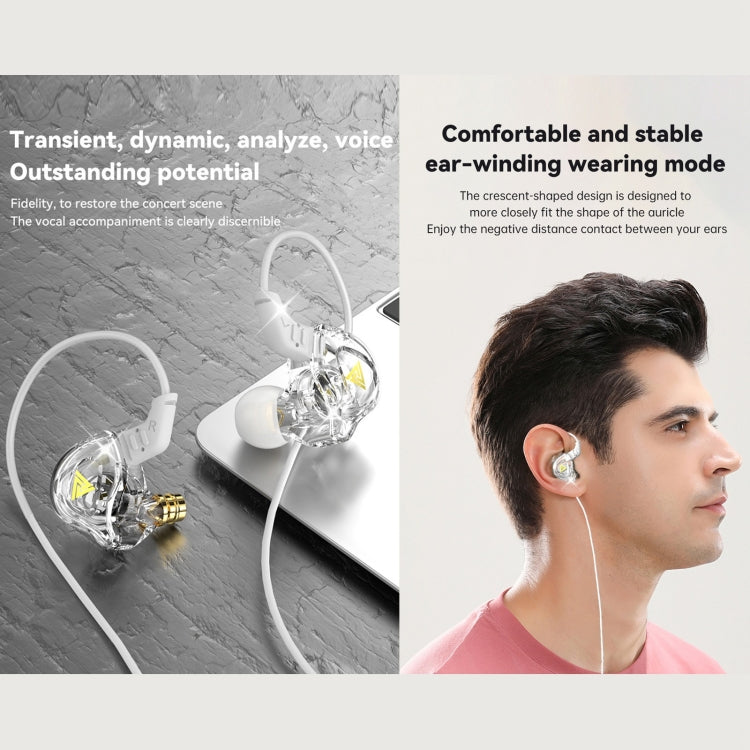 QKZ DMX Sports In-ear HIFI 3.5mm Wired Control Earphone with Mic(Transparent Green) - In Ear Wired Earphone by QKZ | Online Shopping South Africa | PMC TechLife