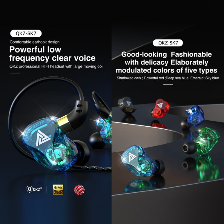 QKZ SK7 3.5mm Sports In-ear Copper Driver Wired HIFI Stereo Earphone with Mic(Sky Blue) - In Ear Wired Earphone by QKZ | Online Shopping South Africa | PMC TechLife | Buy Now Pay Later Mobicred
