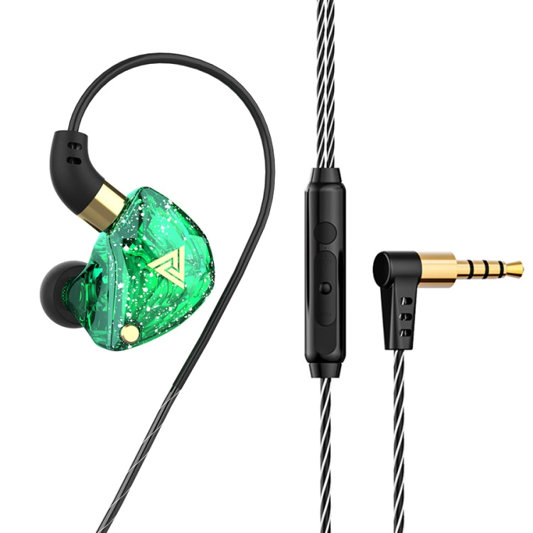 QKZ SK8 3.5mm Sports In-ear Dynamic HIFI Monitor Earphone with Mic(Green) - In Ear Wired Earphone by QKZ | Online Shopping South Africa | PMC TechLife