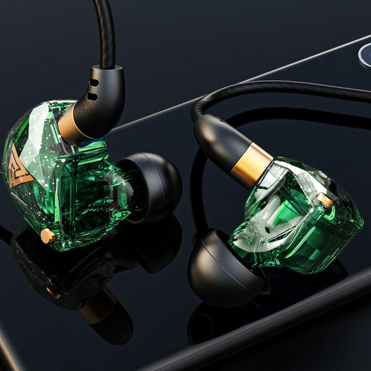 QKZ SK8 3.5mm Sports In-ear Dynamic HIFI Monitor Earphone with Mic(Green) - In Ear Wired Earphone by QKZ | Online Shopping South Africa | PMC TechLife