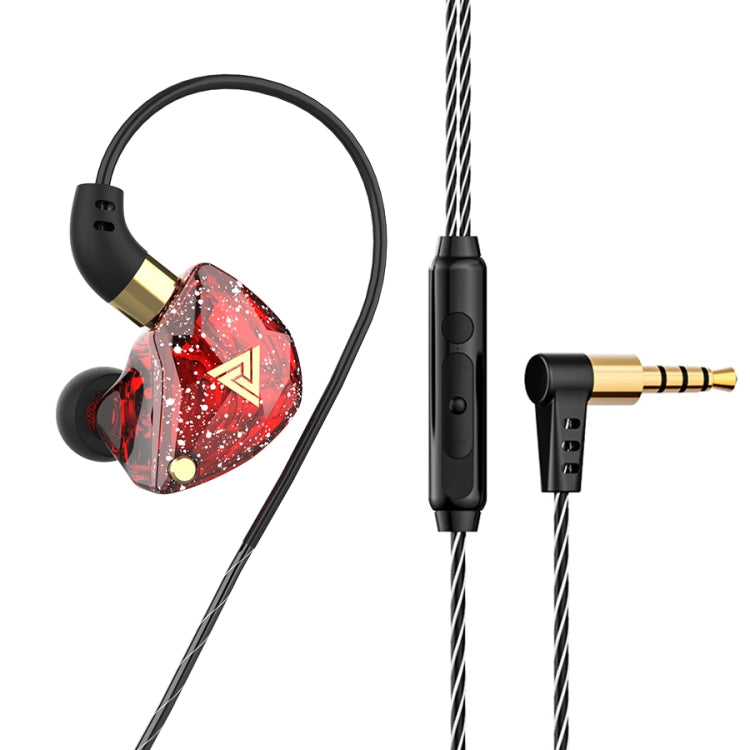 QKZ SK8 3.5mm Sports In-ear Dynamic HIFI Monitor Earphone with Mic(Red) - In Ear Wired Earphone by QKZ | Online Shopping South Africa | PMC TechLife