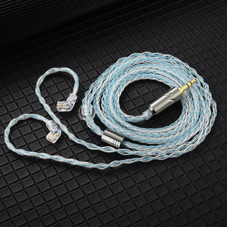 QKZ T1 8 Core TC Silver Plated 3.5mm 0.75mm 2PIN HIFI Earphone Update Cable(Blue) - Cable & Splitter by QKZ | Online Shopping South Africa | PMC TechLife