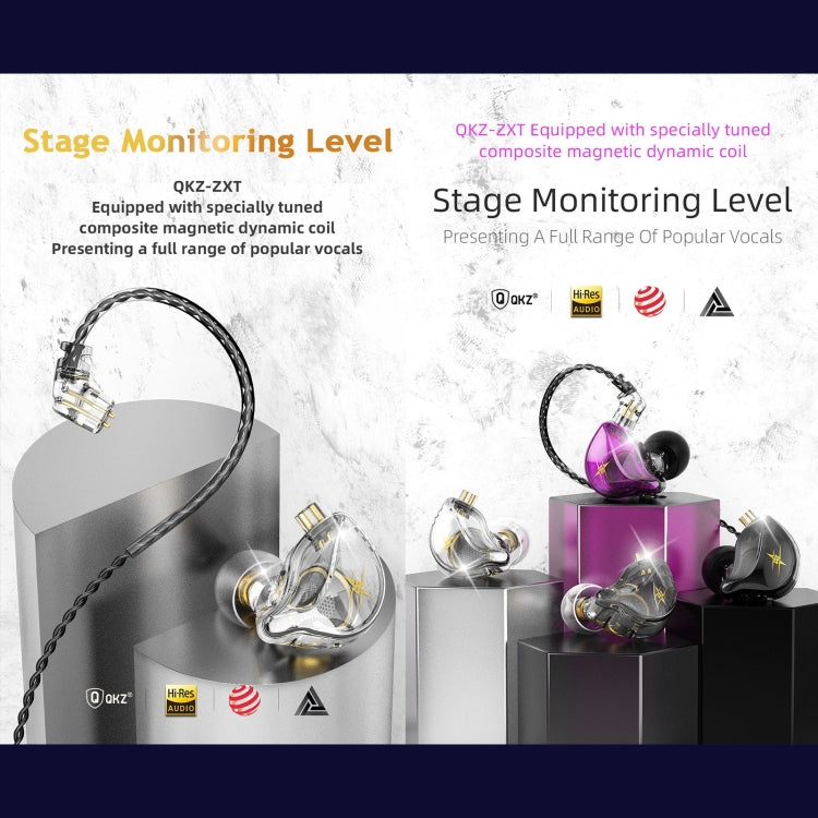 QKZ ZXT Sports In-ear Wired Control Plug HIFI Stereo Stage Monitor Earphone, Style:Standard Version(Transparent) - free shipping - PMC TechLife - Order now!