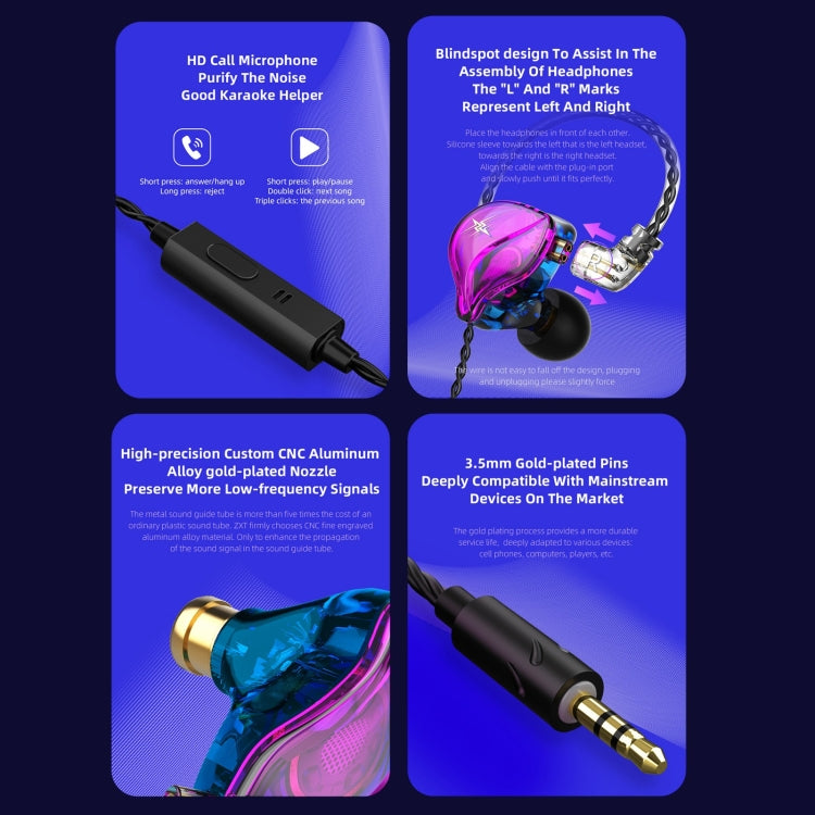 QKZ ZXT Sports In-ear Wired Control Plug HIFI Stereo Stage Monitor Earphone, Style:Standard Version(Black) - free shipping - PMC TechLife - Order now!