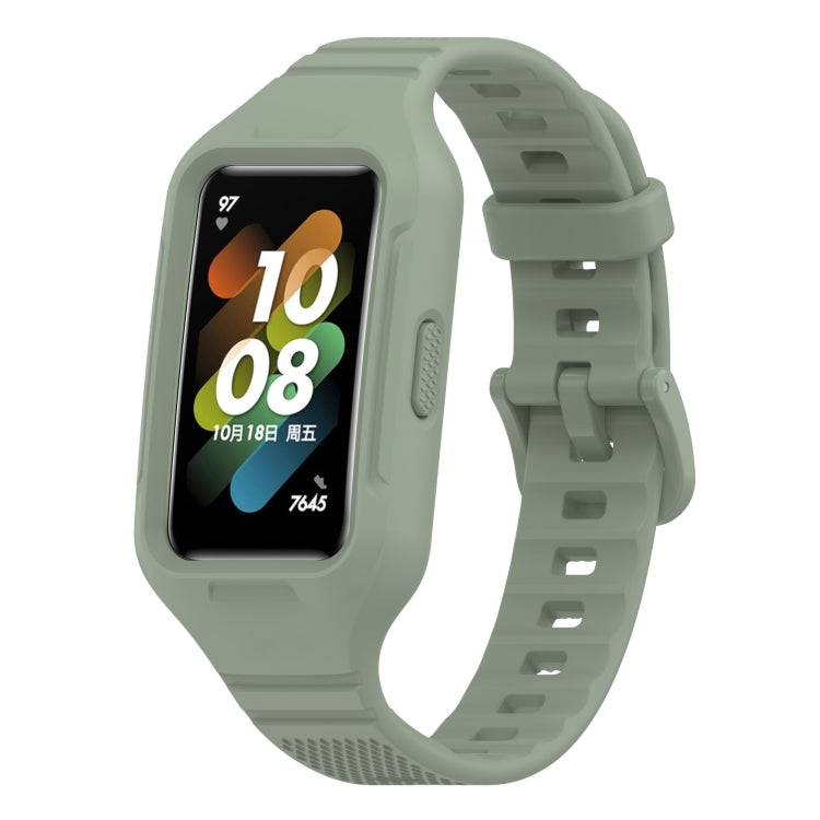 For Huawei Band 10 / 9 / 8 / 7 / 6 Universal Integrated Silicone Watch Band(Light Green) - Watch Bands by PMC TechLife | Online Shopping South Africa | PMC TechLife | Buy Now Pay Later Mobicred