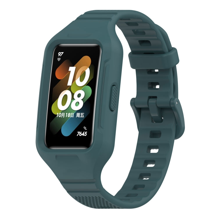 For Huawei Band 10 / 9 / 8 / 7 / 6 Universal Integrated Silicone Watch Band(Green) - Watch Bands by PMC TechLife | Online Shopping South Africa | PMC TechLife | Buy Now Pay Later Mobicred