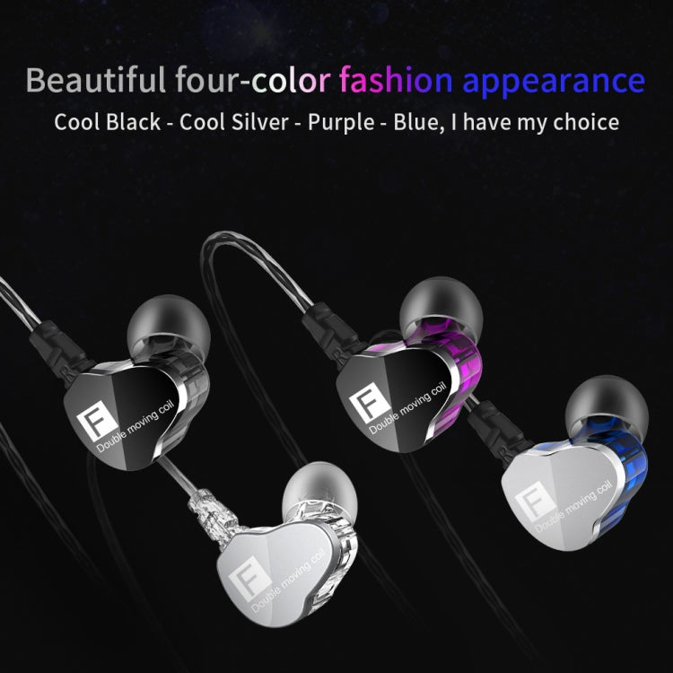 QKZ F910 In-Ear Subwoofer Dual Dynamic Earphone(Purple) - free shipping - PMC TechLife - Order now!