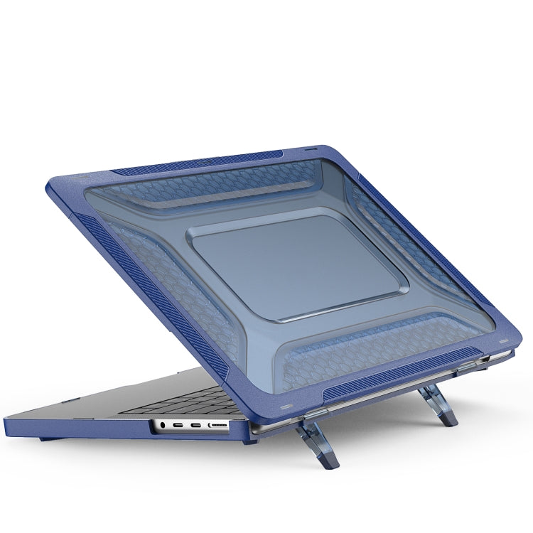 PC + TPU Honeycomb Laptop Protective Case For MacBook Pro 14.2 inch A2442 2021(Sapphire Blue) - MacBook Pro Cases by PMC TechLife | Online Shopping South Africa | PMC TechLife