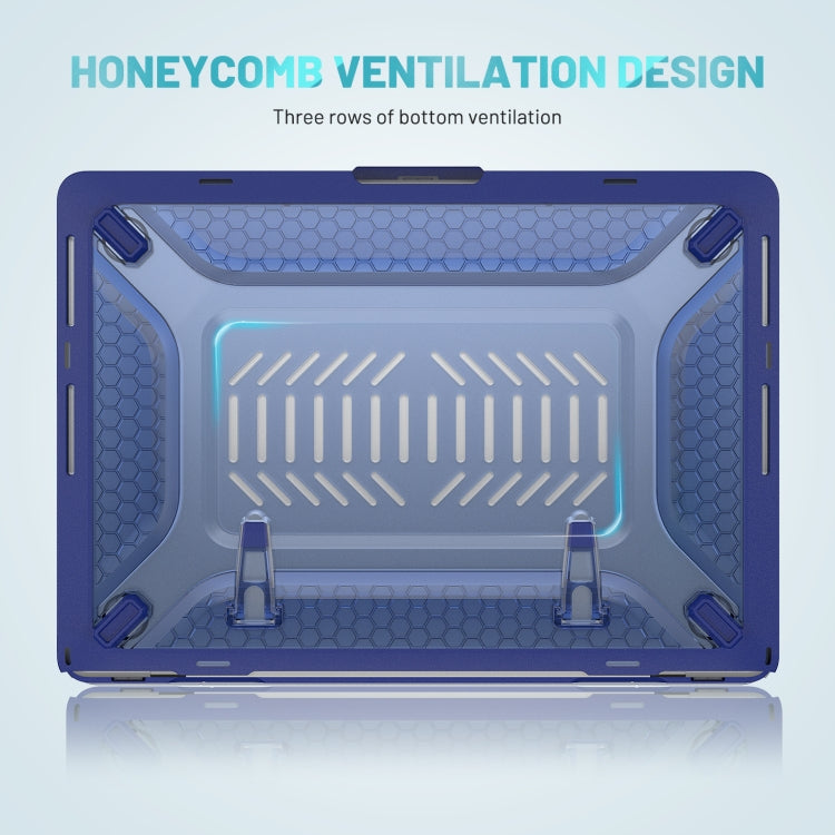 PC + TPU Honeycomb Laptop Protective Case For MacBook Pro 14.2 inch A2442 2021(Sapphire Blue) - MacBook Pro Cases by PMC TechLife | Online Shopping South Africa | PMC TechLife