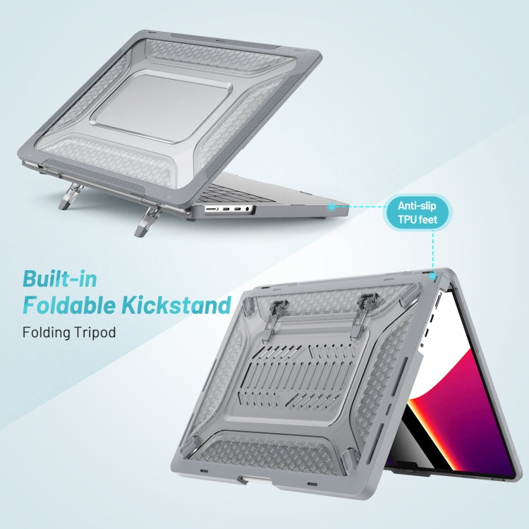 PC + TPU Honeycomb Laptop Protective Case For MacBook Pro 14.2 inch A2442 2021(Star Gray) - MacBook Pro Cases by PMC TechLife | Online Shopping South Africa | PMC TechLife