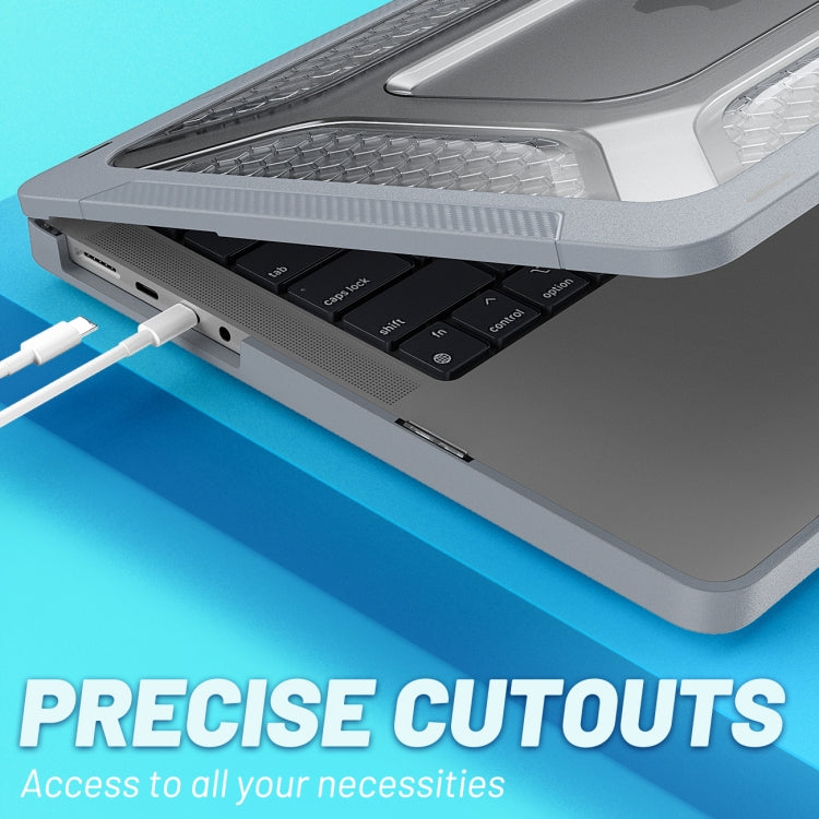 PC + TPU Honeycomb Laptop Protective Case For MacBook Pro 14.2 inch A2442 2021(Star Gray) - MacBook Pro Cases by PMC TechLife | Online Shopping South Africa | PMC TechLife