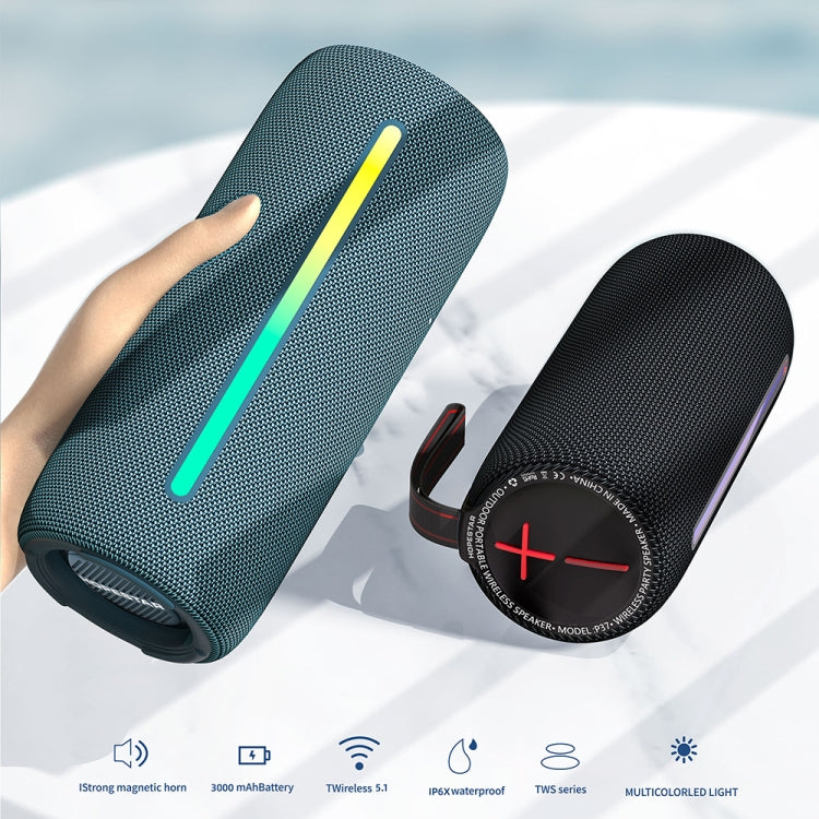 HOPESTAR P37 Outdoor Portable RGB Light Waterproof Wireless Bluetooth Speaker(Blue) - free shipping - PMC TechLife - Order now!