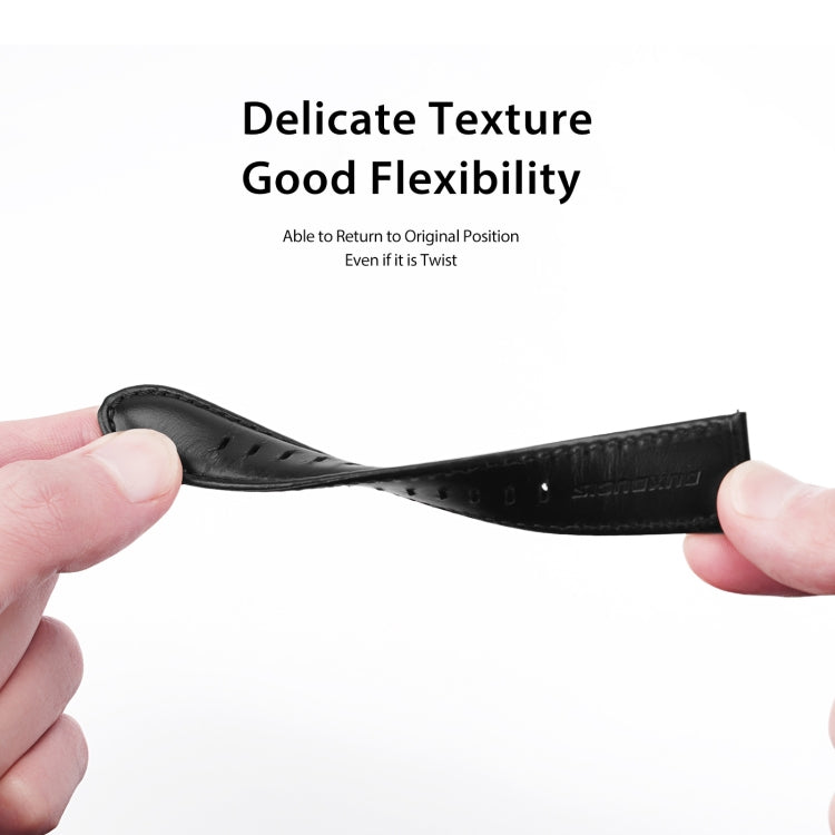 DUX DUCIS 20mm Genuine Leather Watch Band For Samsung Galaxy/Huawei/Honor Watch(Black) - 20mm Bands by DUX DUCIS | Online Shopping South Africa | PMC TechLife | Buy Now Pay Later Mobicred