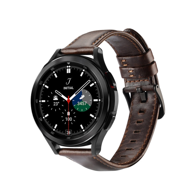 DUX DUCIS 20mm Genuine Leather Watch Band For Samsung Galaxy/Huawei/Honor Watch(Coffee) - 20mm Bands by DUX DUCIS | Online Shopping South Africa | PMC TechLife | Buy Now Pay Later Mobicred