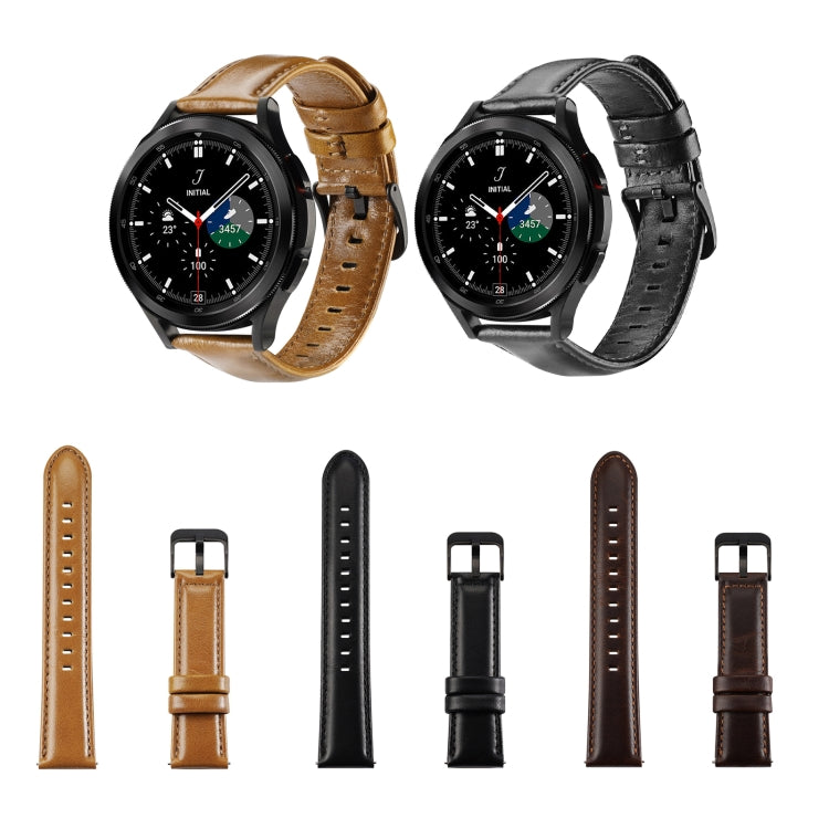 DUX DUCIS 20mm Genuine Leather Watch Band For Samsung Galaxy/Huawei/Honor Watch(Coffee) - 20mm Bands by DUX DUCIS | Online Shopping South Africa | PMC TechLife | Buy Now Pay Later Mobicred