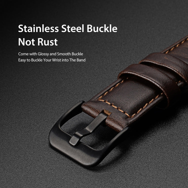 DUX DUCIS 20mm Genuine Leather Watch Band For Samsung Galaxy/Huawei/Honor Watch(Coffee) - 20mm Bands by DUX DUCIS | Online Shopping South Africa | PMC TechLife | Buy Now Pay Later Mobicred