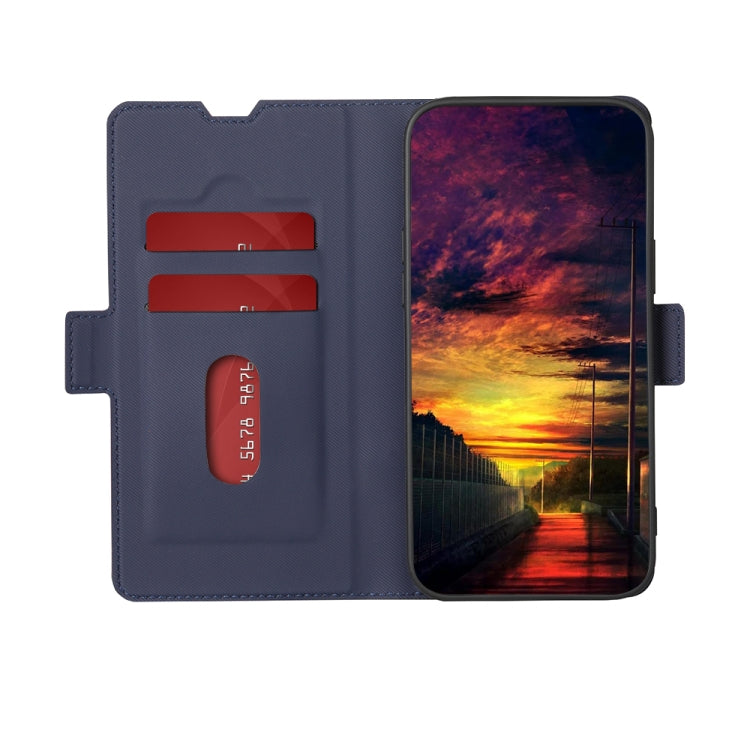 For OPPO Reno 8 Pro 5G Twill Texture Side Button Leather Phone Case(Blue) - OPPO Cases by PMC TechLife | Online Shopping South Africa | PMC TechLife | Buy Now Pay Later Mobicred