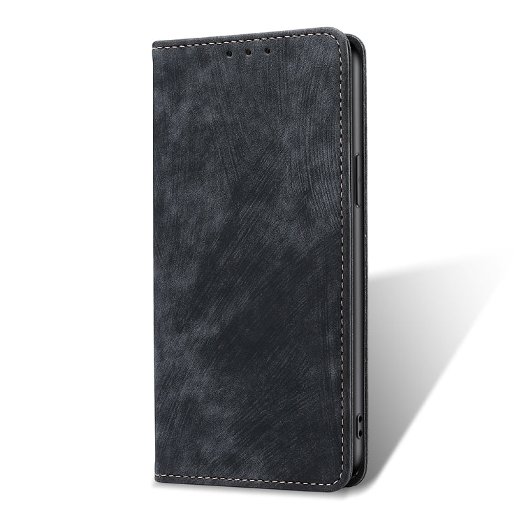 For LG Velvet RFID Anti-theft Brush Magnetic Leather Phone Case(Black) - LG Cases by PMC TechLife | Online Shopping South Africa | PMC TechLife | Buy Now Pay Later Mobicred