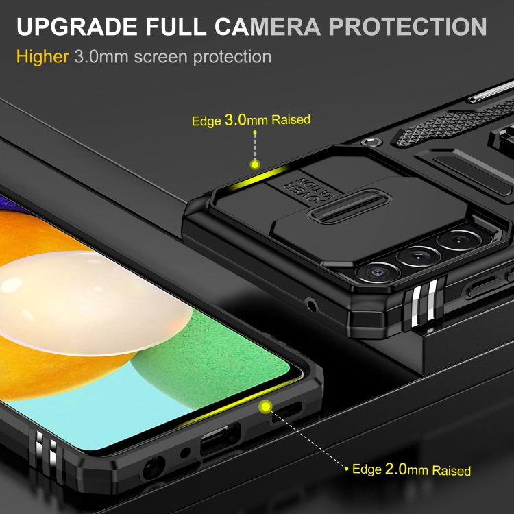 For Samsung Galaxy A52 5G/4G Armor PC + TPU Camera Shield Phone Case(Black) - Galaxy Phone Cases by PMC TechLife | Online Shopping South Africa | PMC TechLife | Buy Now Pay Later Mobicred