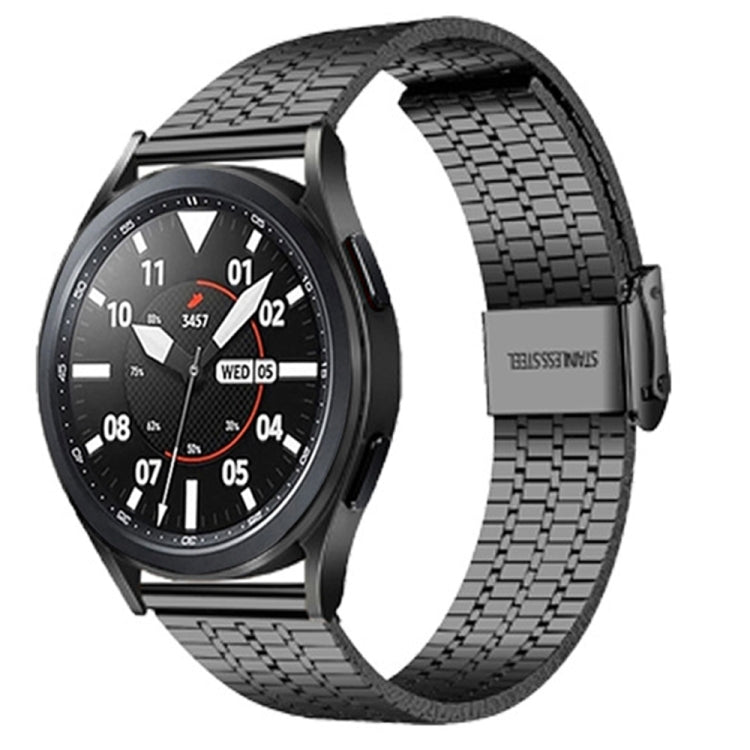 22mm Universal Seven-bead Stainless Steel Watch Band(Black) - 22mm Bands by PMC TechLife | Online Shopping South Africa | PMC TechLife | Buy Now Pay Later Mobicred