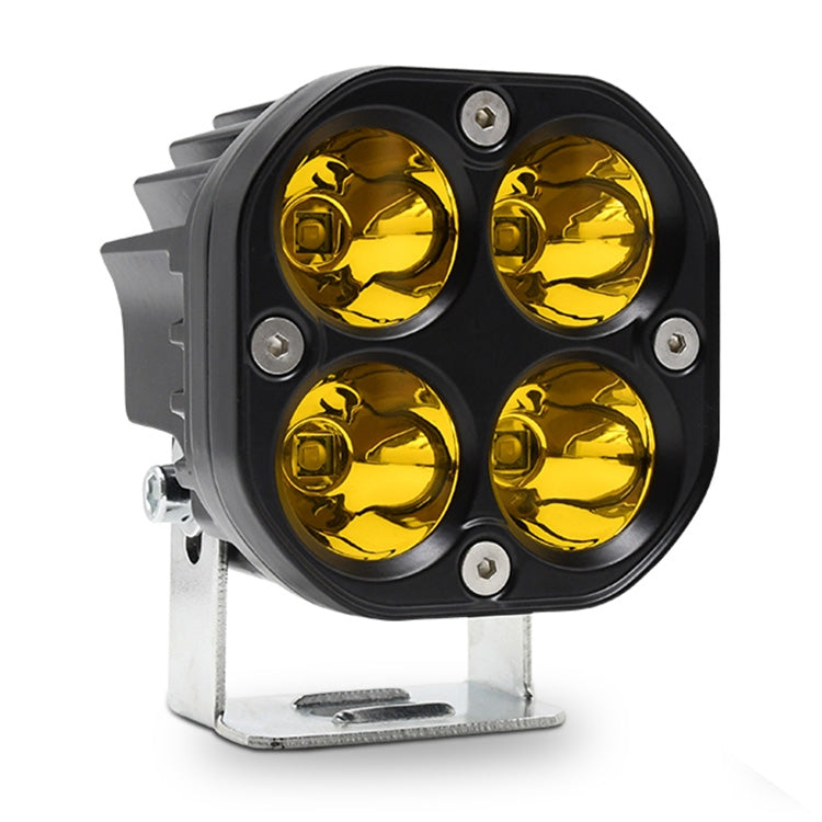 Car 3 inch 4LEDs Continuous Spotlight 20W / 2000LM / 6000K / DC9-80V(Yellow Light) - Work Lights by PMC TechLife | Online Shopping South Africa | PMC TechLife | Buy Now Pay Later Mobicred
