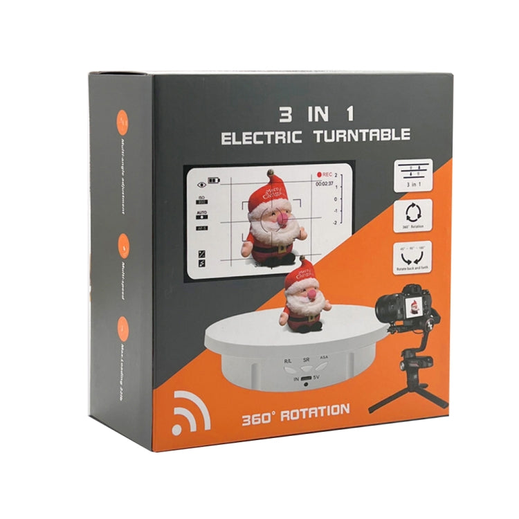 3 in 1 Electric Rotating Display Stand Turntable(White) -  by PMC TechLife | Online Shopping South Africa | PMC TechLife