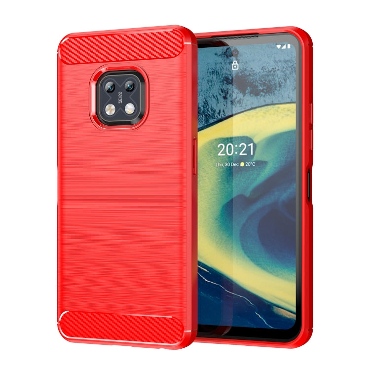 For Nokia XR20 Brushed Texture Carbon Fiber TPU Phone Case(Red) - free shipping - PMC TechLife - Order now!