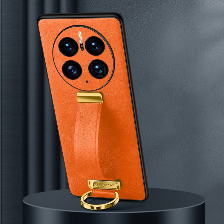 For Huawei Mate 50 Pro SULADA Cool Series PC + Leather Texture Skin Feel Shockproof Phone Case(Orange) - Huawei Cases by SULADA | Online Shopping South Africa | PMC TechLife | Buy Now Pay Later Mobicred