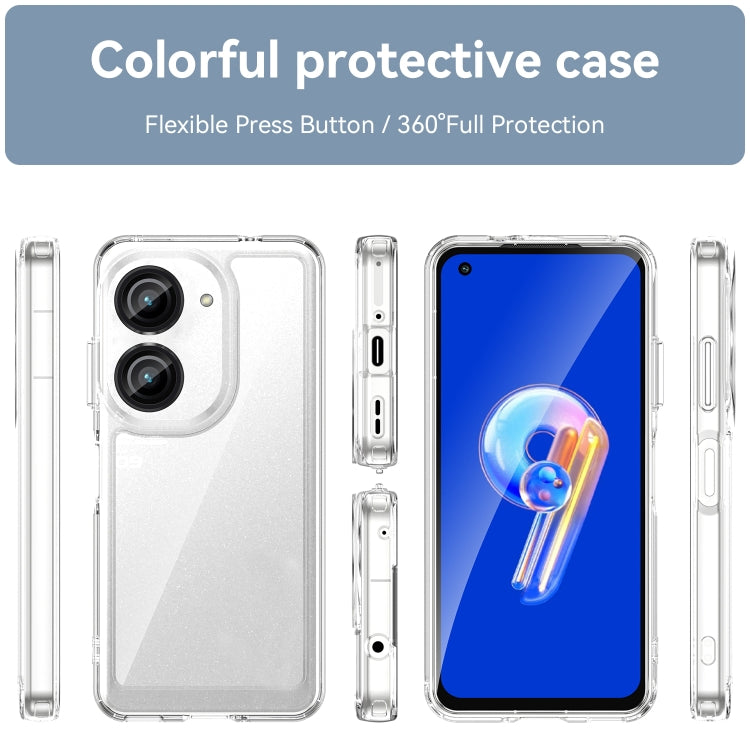 For Asus ZenFone 9 Colorful Series Acrylic + TPU Phone Case(Transparent) - free shipping - PMC TechLife - Order now!
