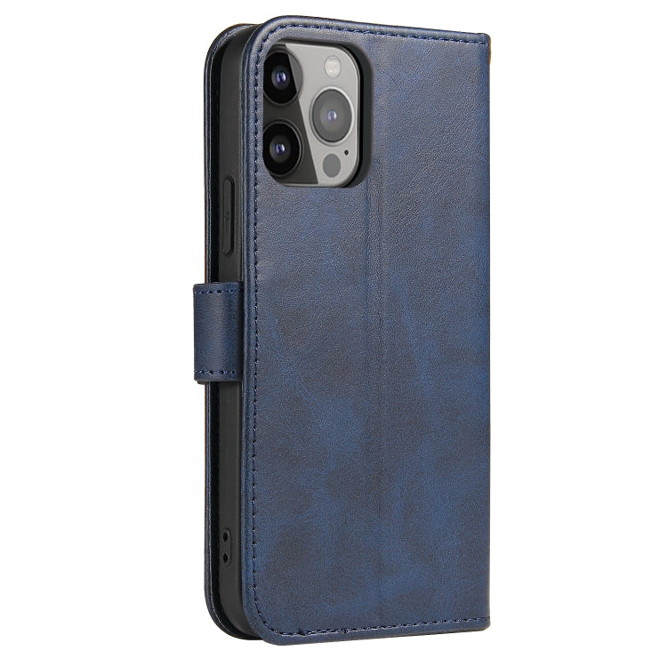 For iPhone 14 Calf Texture Buckle Flip Leather Phone Case (Blue) - iPhone 14 Cases by PMC TechLife | Online Shopping South Africa | PMC TechLife | Buy Now Pay Later Mobicred