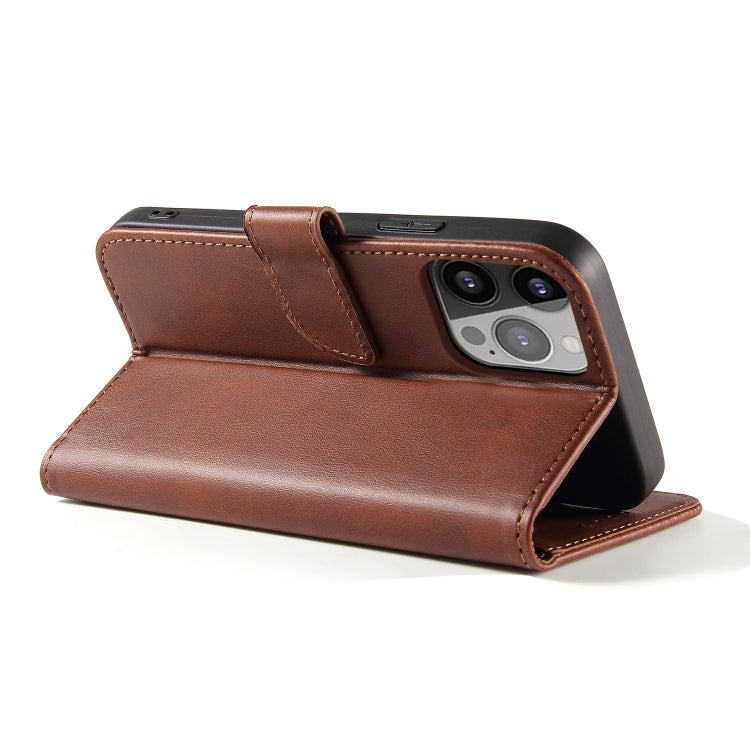 For iPhone 14 Plus Calf Texture Buckle Flip Leather Phone Case (Brown) - iPhone 14 Plus Cases by PMC TechLife | Online Shopping South Africa | PMC TechLife | Buy Now Pay Later Mobicred