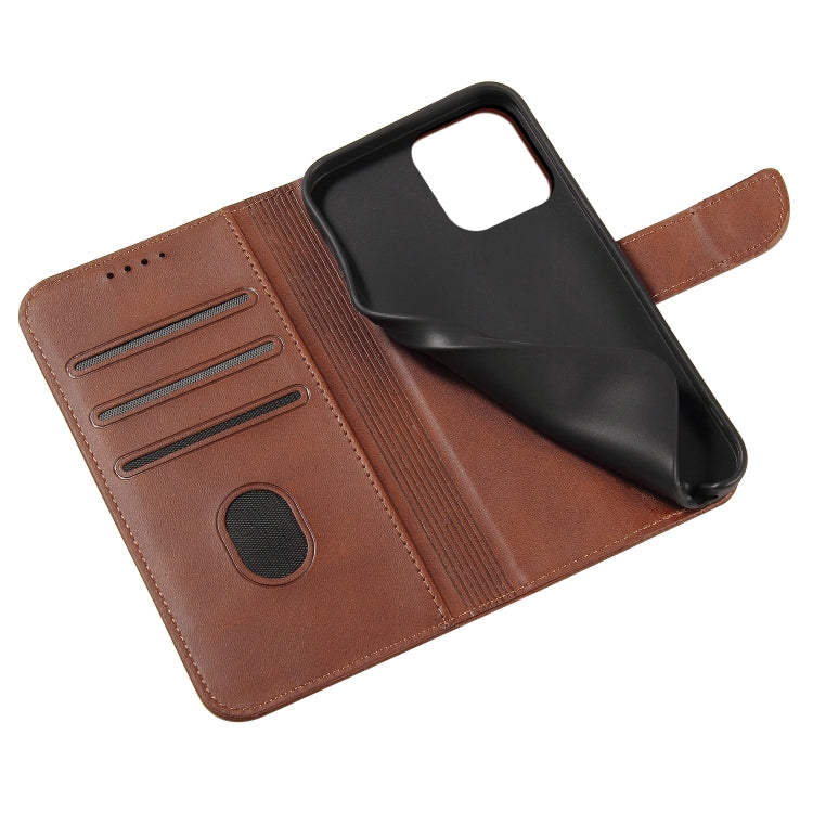 For iPhone 14 Plus Calf Texture Buckle Flip Leather Phone Case (Brown) - iPhone 14 Plus Cases by PMC TechLife | Online Shopping South Africa | PMC TechLife | Buy Now Pay Later Mobicred