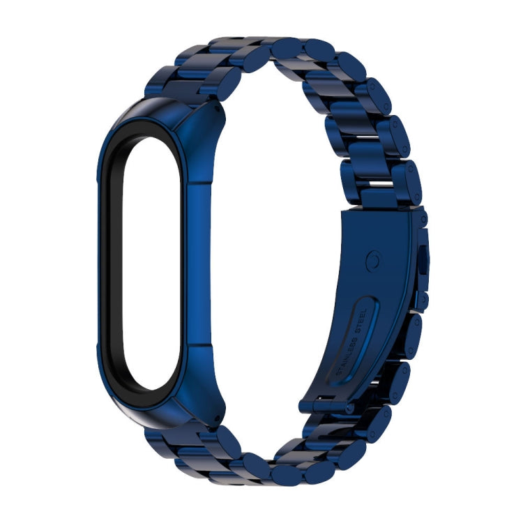For Xiaomi Mi Band 6 / 6 NFC MIJOBS TF2 Tri-Bead Stainless Steel Watch Band(Blue) - Watch Bands by MIJOBS | Online Shopping South Africa | PMC TechLife | Buy Now Pay Later Mobicred