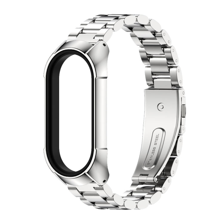 For Xiaomi Mi Band 7 / 7 NFC MIJOBS Stainless Steel Watch Band, Style:TF2 Tri-Bead(Silver) - Watch Bands by MIJOBS | Online Shopping South Africa | PMC TechLife | Buy Now Pay Later Mobicred