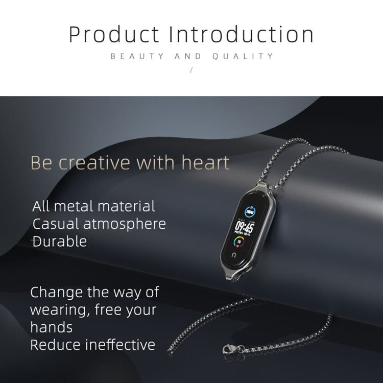 For Xiaomi Mi Band 7 / 7 NFC MIJOBS Metal Pendant Stainless Steel Watch Necklace (Silver) - free shipping - PMC TechLife - Order now!