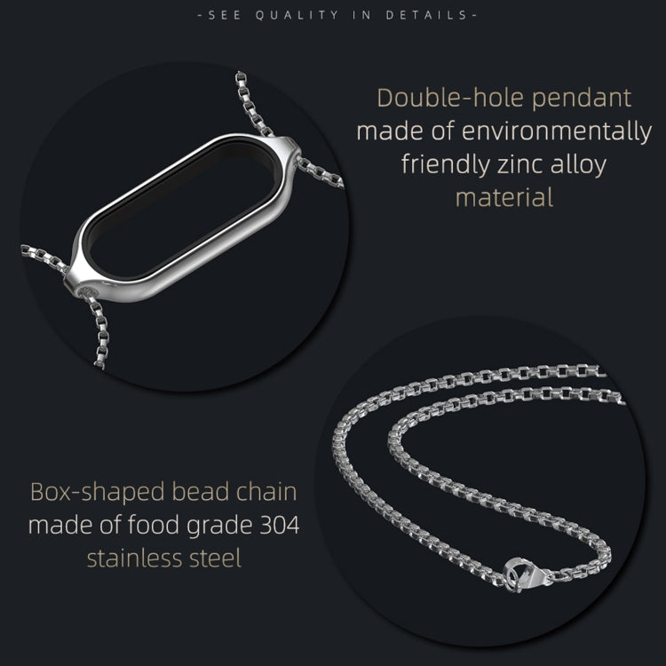 For Xiaomi Mi Band 7 / 7 NFC MIJOBS Metal Pendant Stainless Steel Watch Necklace (Silver) - free shipping - PMC TechLife - Order now!