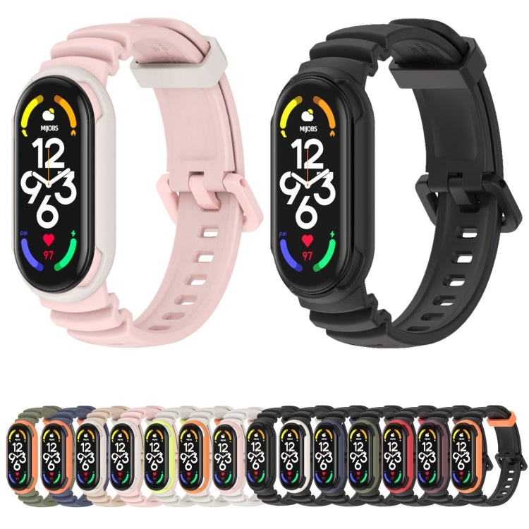 For Xiaomi Mi Band 5 / 6 / 7 MIJOBS GS Unibody Two-color Watch Band(Light Apricot  Warm Grey) - Watch Bands by MIJOBS | Online Shopping South Africa | PMC TechLife | Buy Now Pay Later Mobicred