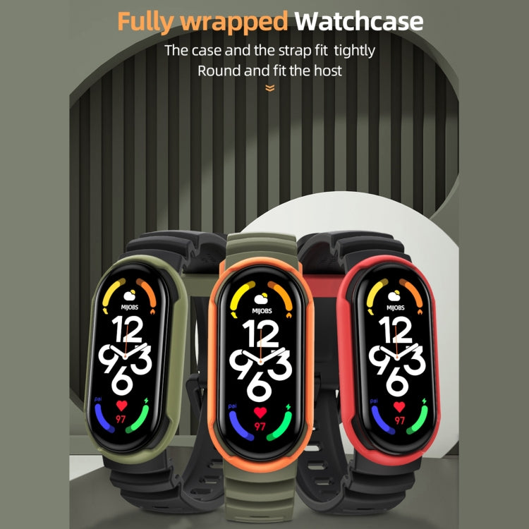 For Xiaomi Mi Band 5 / 6 / 7 MIJOBS GS Unibody Two-color Watch Band(Light Apricot  Warm Grey) - Watch Bands by MIJOBS | Online Shopping South Africa | PMC TechLife | Buy Now Pay Later Mobicred
