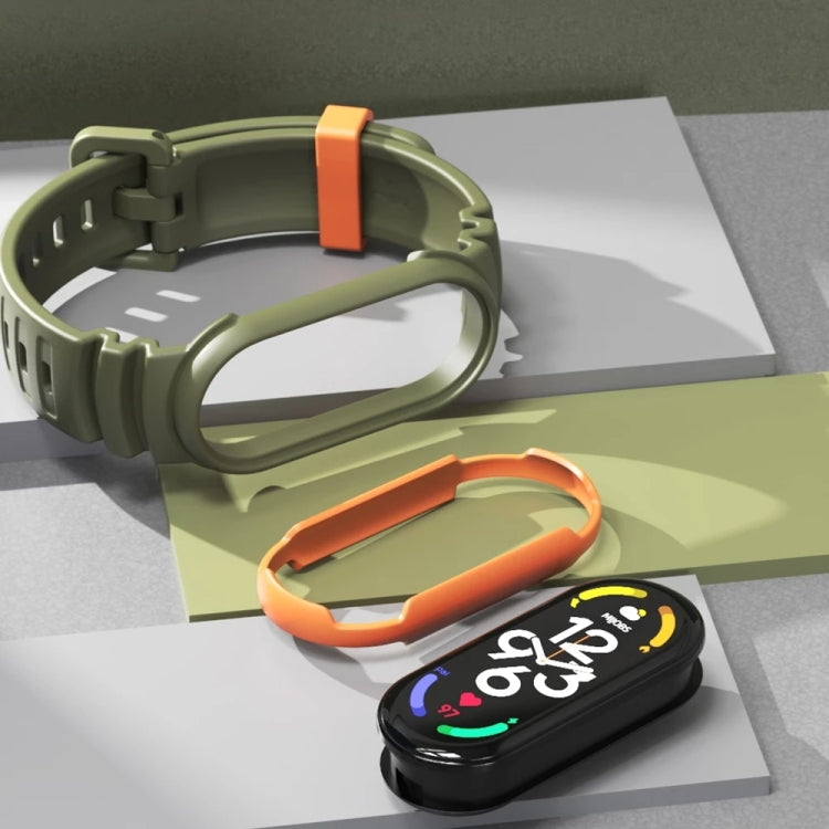 For Xiaomi Mi Band 5 / 6 / 7 MIJOBS GS Unibody Two-color Watch Band(Light Apricot  Warm Grey) - Watch Bands by MIJOBS | Online Shopping South Africa | PMC TechLife | Buy Now Pay Later Mobicred