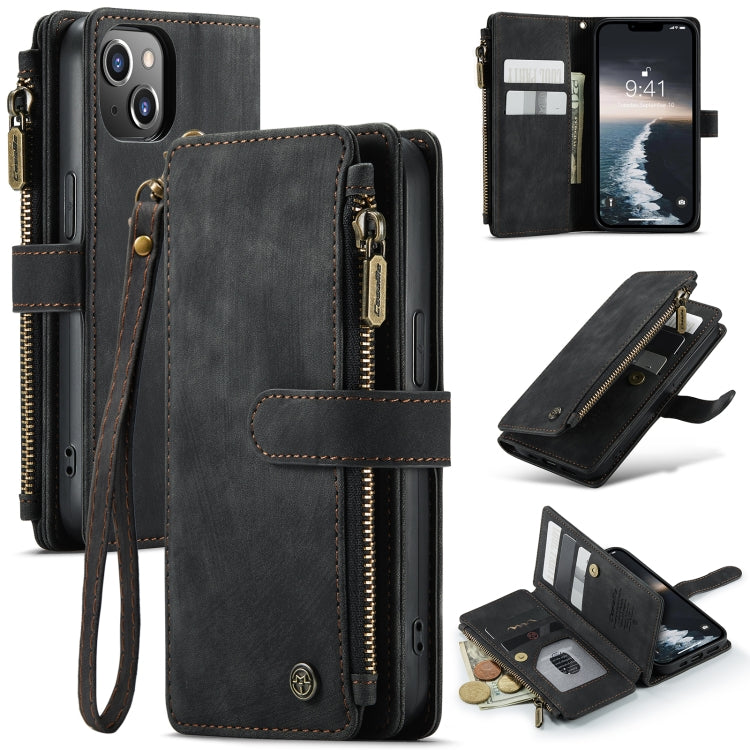 For iPhone 14 CaseMe C30 Multifunctional Phone Leather Case (Black) - iPhone 14 Cases by CaseMe | Online Shopping South Africa | PMC TechLife | Buy Now Pay Later Mobicred