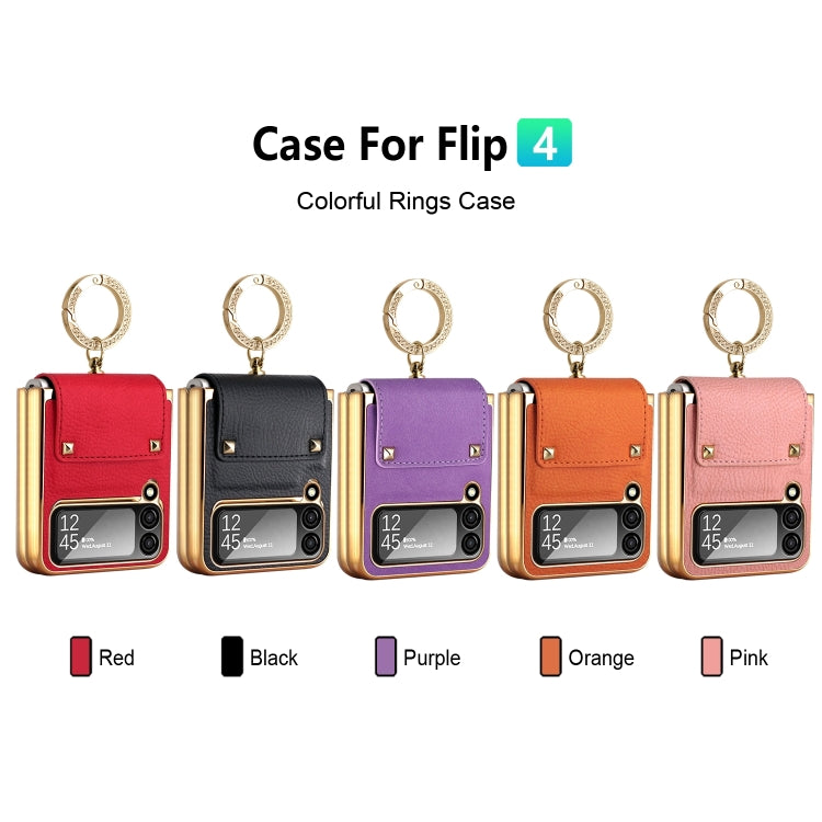 For Samsung Galaxy Z Flip4 5G GKK Colorful PU Phone Case with Ring Holder(Pink) - free shipping - PMC TechLife - Order now!