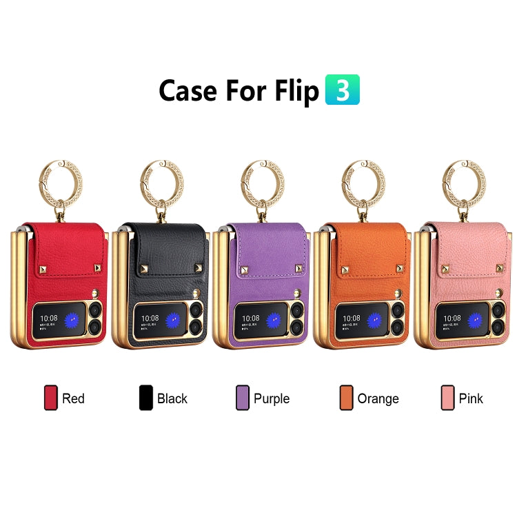 For Samsung Galaxy Z Flip3 5G GKK Colorful PU Phone Case with Ring Holder(Pink) - free shipping - PMC TechLife - Order now!